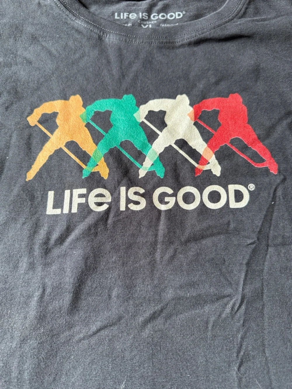 Life is Good Crusher Long Sleeve Shirt Hockey Gray Kids XL